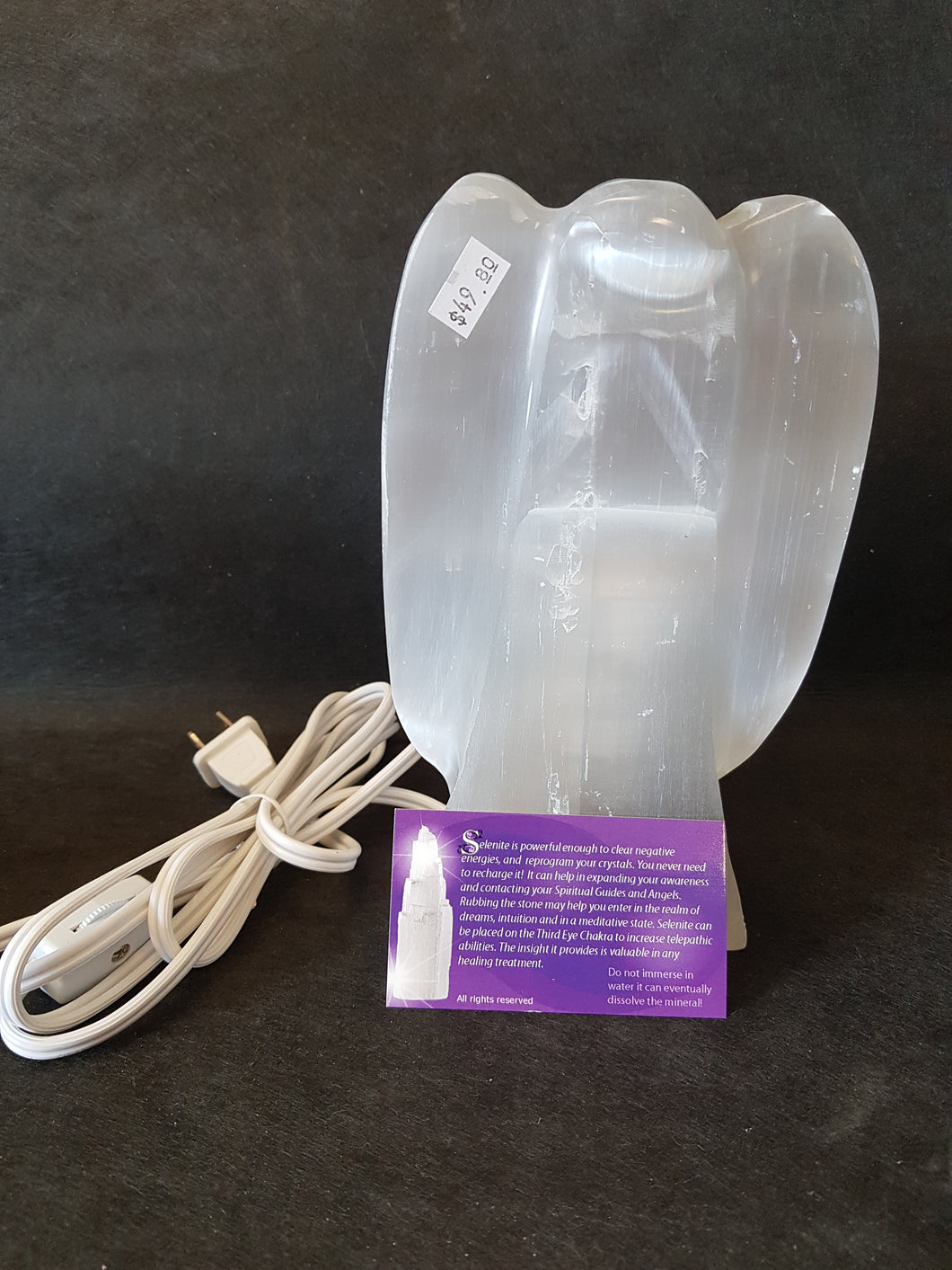 Selenite Angel Lamp
