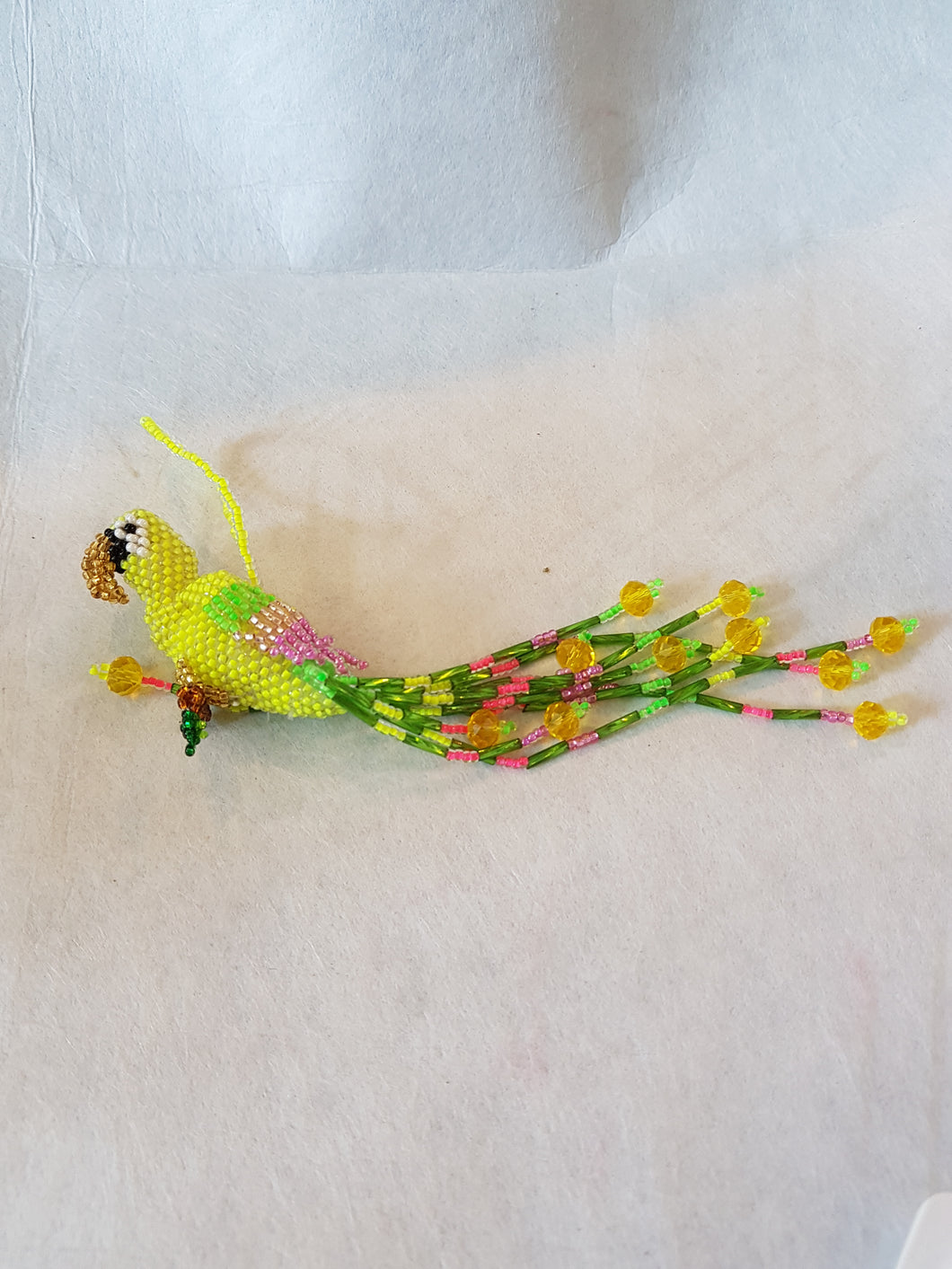 Beaded Parrot Decor
