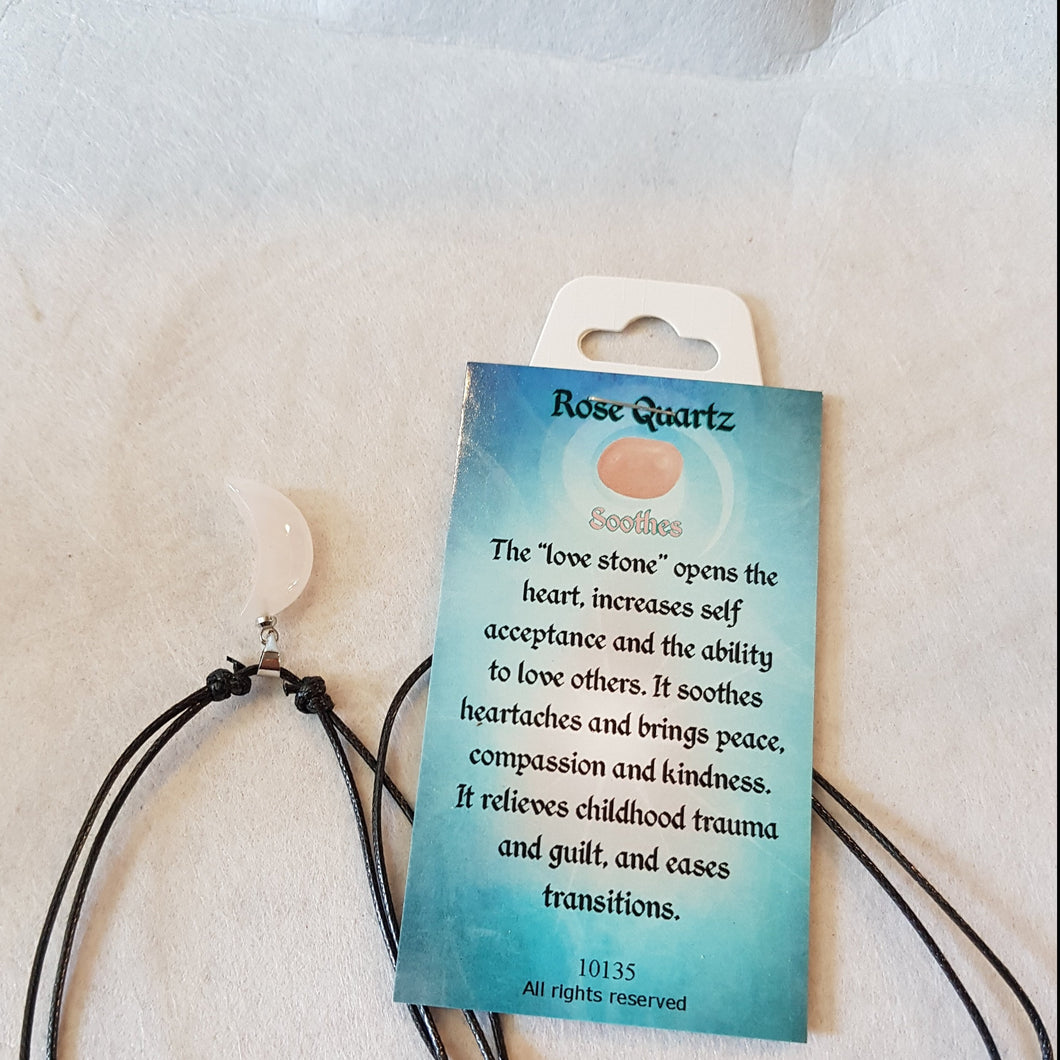 Rose Quartz Moon Necklace