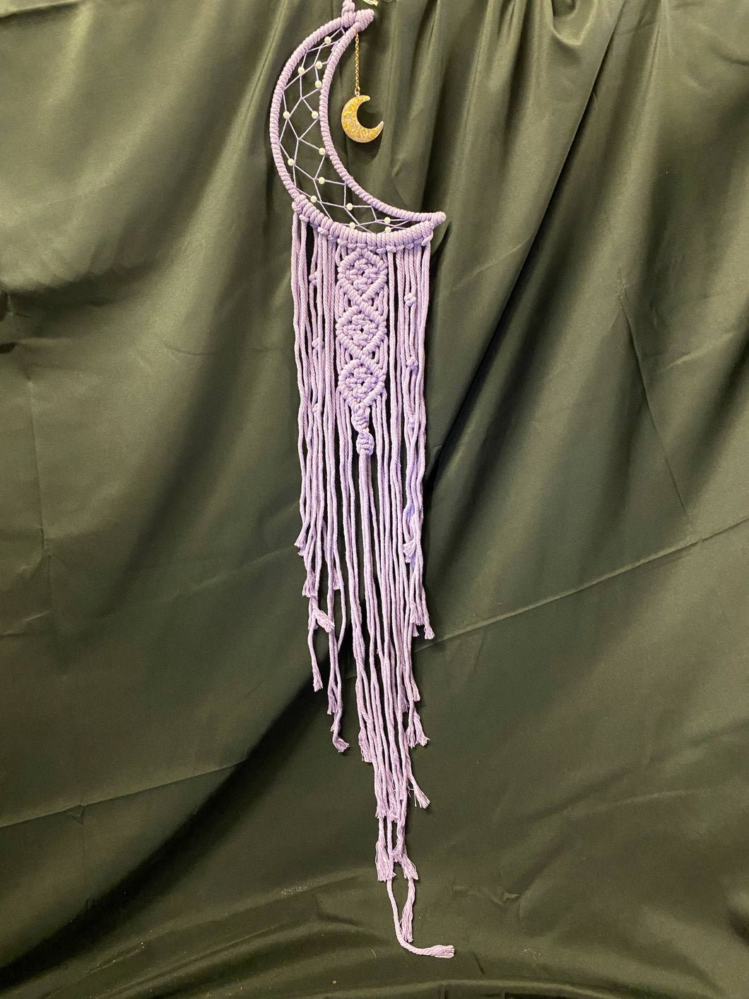 Light Purple Macramé Crescent Moon