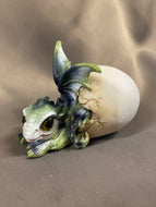 Baby Dragon Hatching Out Of Egg Statue