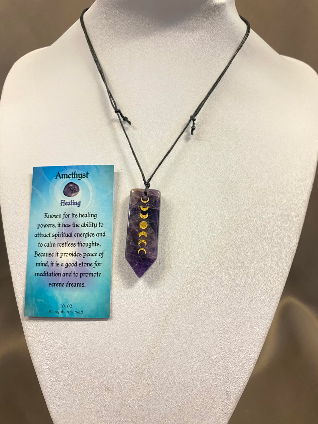 Amethyst Moon Phases Adjustable Necklace