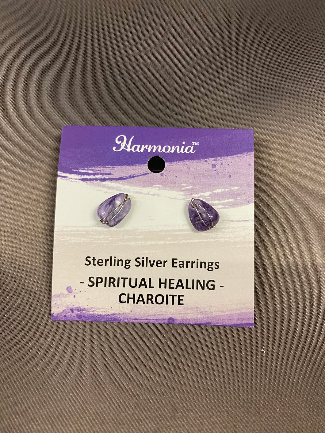 Charoite Stud Earrings