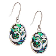Abalone Shell Om Symbol Earring
