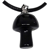 Black Obsidian Mushroom Necklace