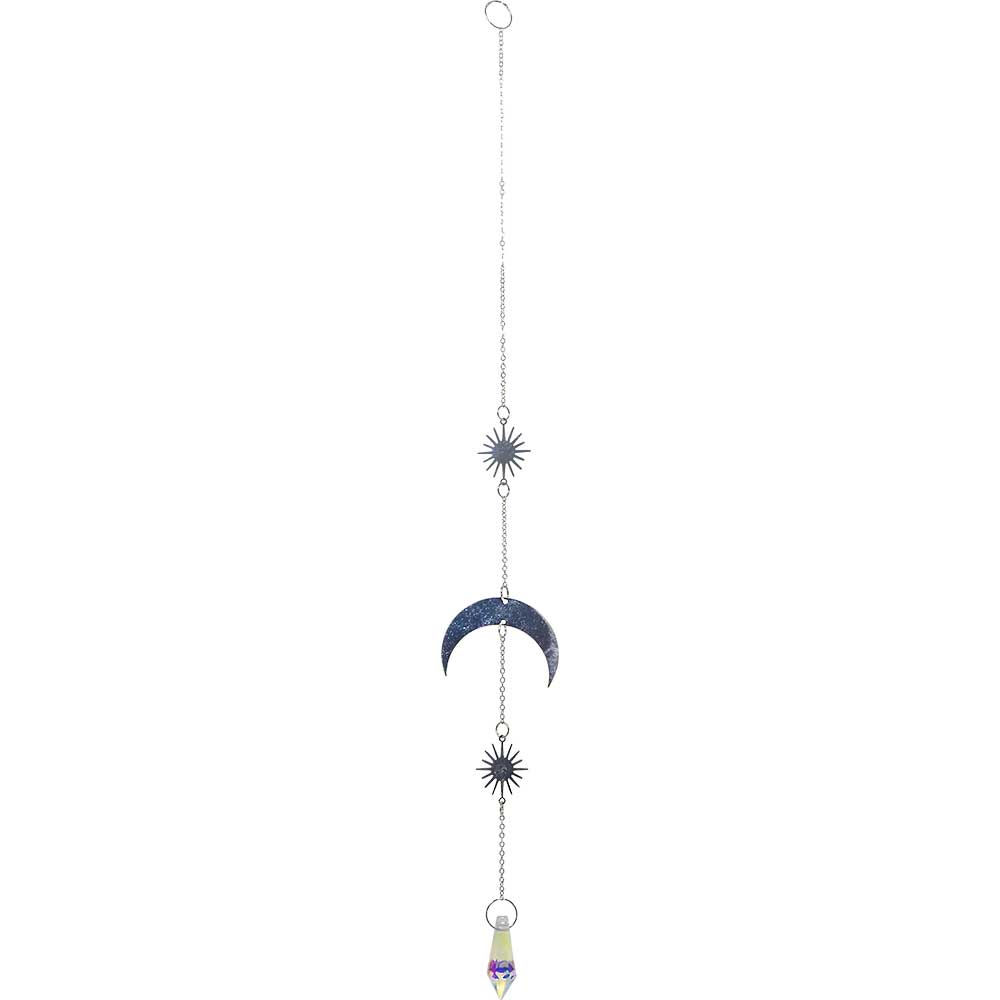 Hanging AB Crystal String – Teardrop with Moon & Star Burst