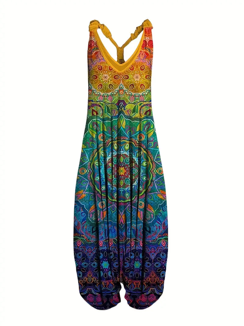 Yellow Print Jumpsuit