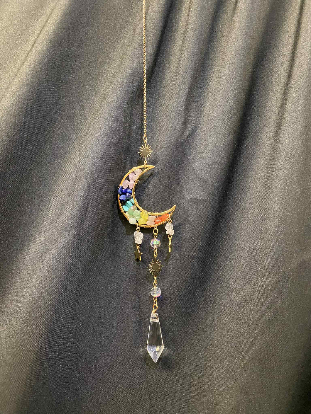 Crescent Moon Chakra Suncatcher