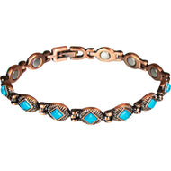 Copper & Turquoise Magnetic Link Bracelet