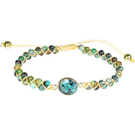 African Turquoise Adjustable Weave Bracelet
