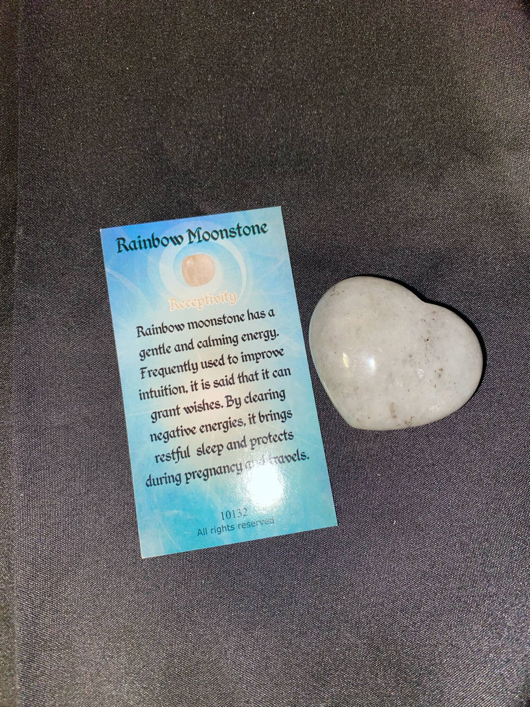Rainbow Moonstone Heart