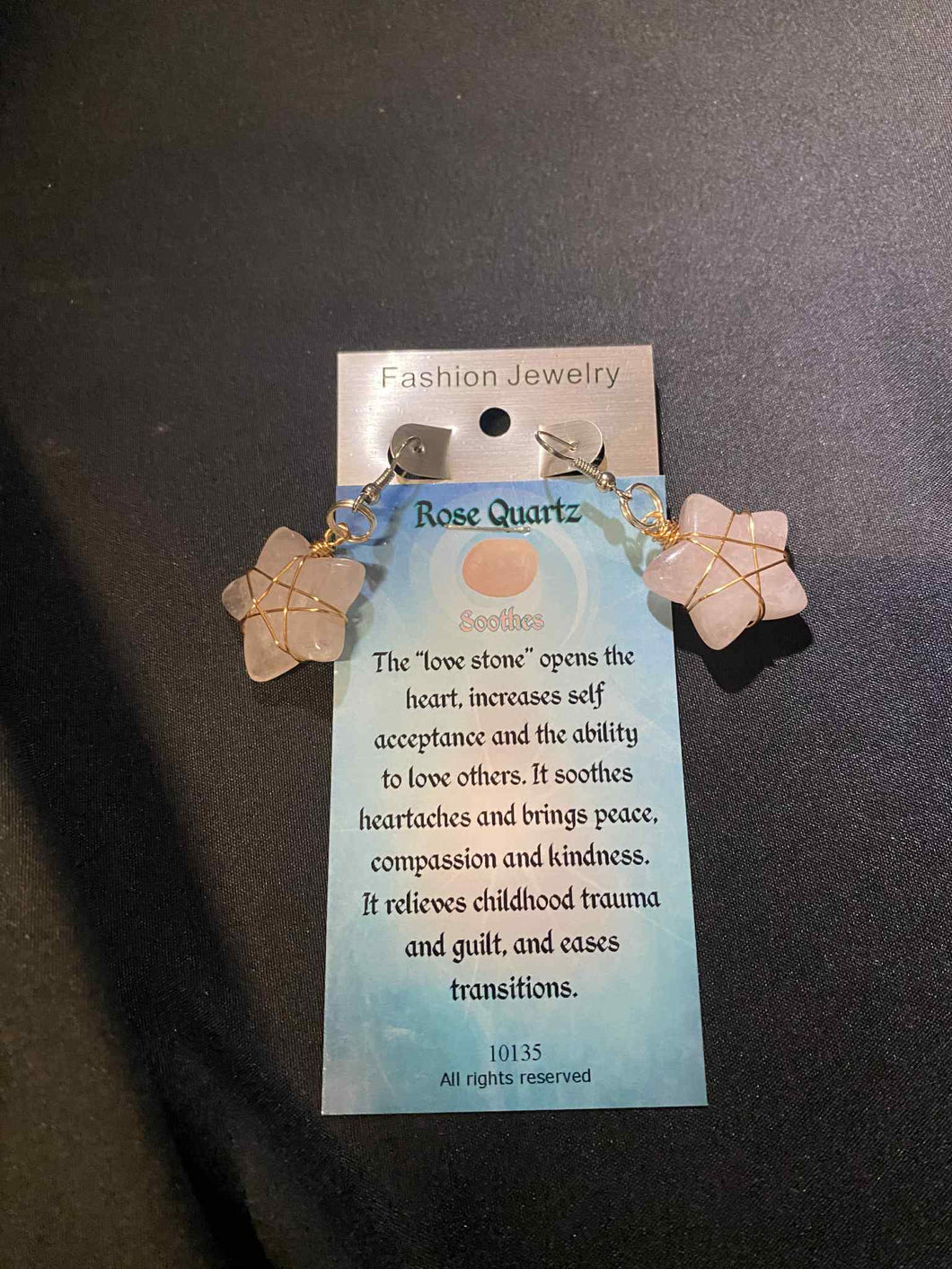 Rose Quartz Star Earring