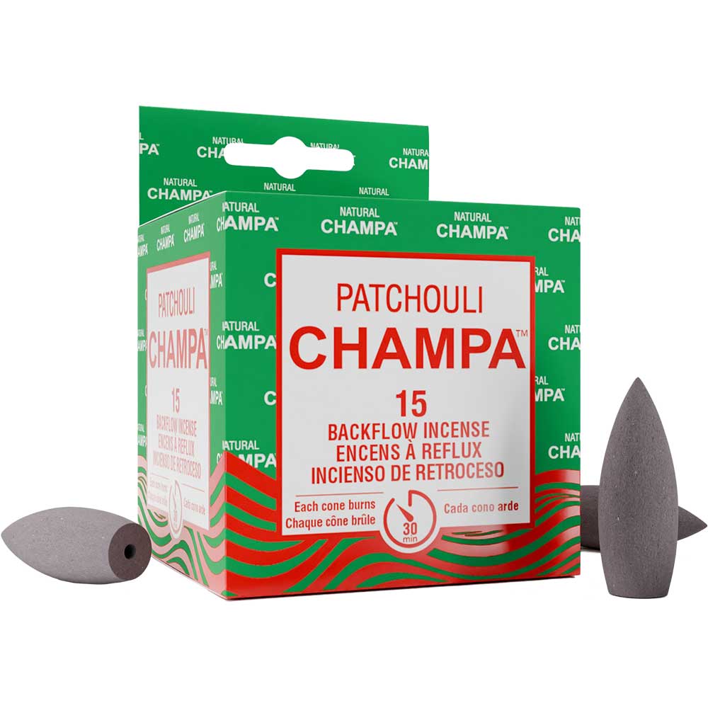 Natural Champa Backflow Cones – Patchouli