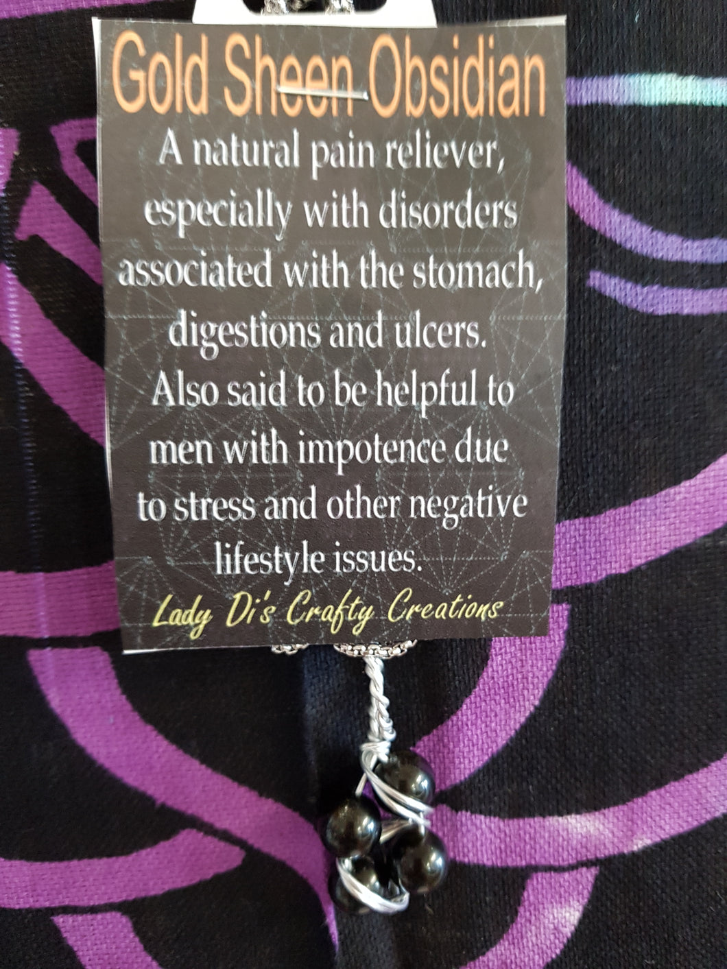 Gold Sheen Obsidian Necklace