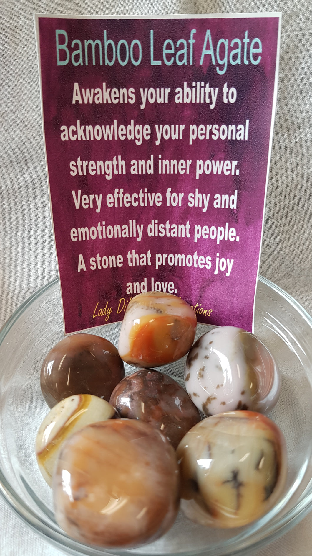 Bamboo Leaf Agate Tumbled Stones