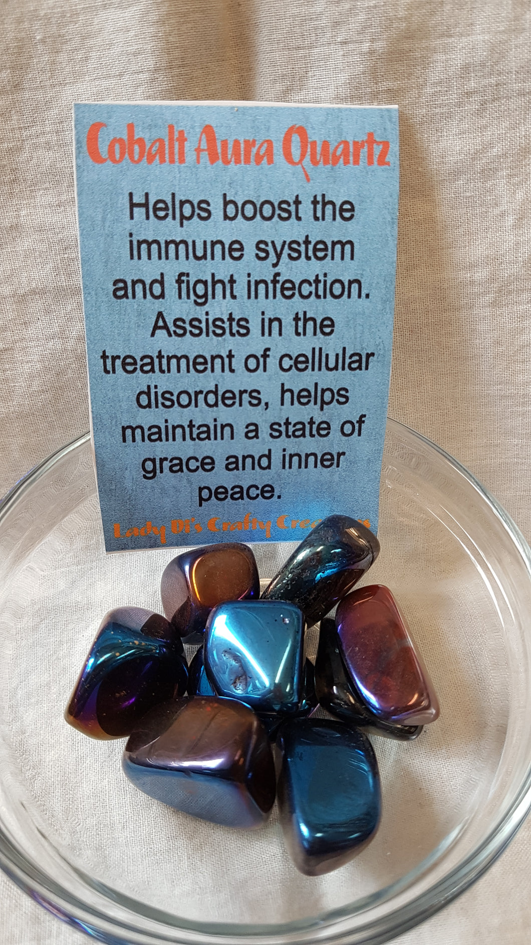 Cobalt Aura Quartz Tumbled Stones