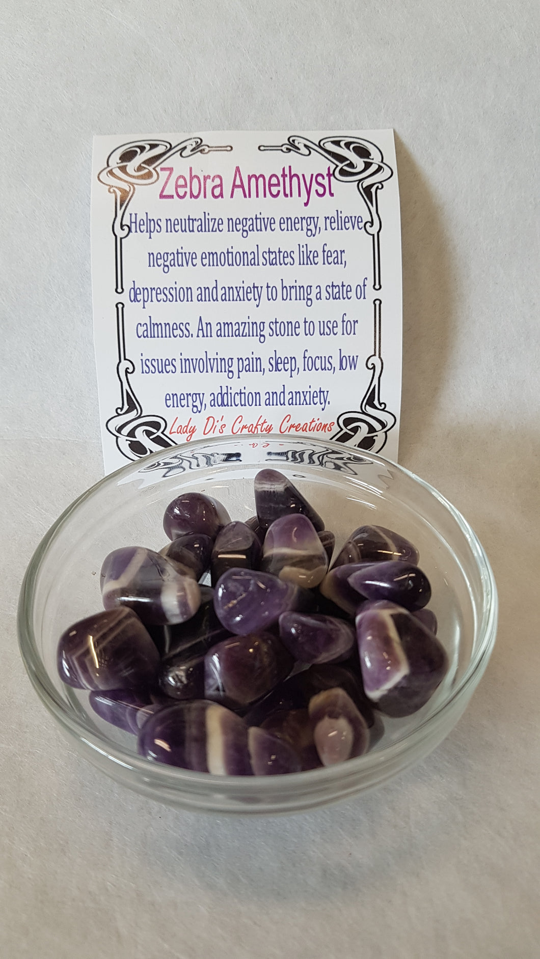 Zebra Amethyst Tumbled Stones